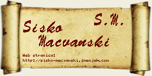 Sisko Mačvanski vizit kartica